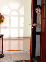 Almost nude guy can’t resist hot desire of mature chick aching for hard sex