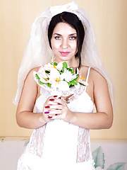 Beautiful bride Tanita in white
