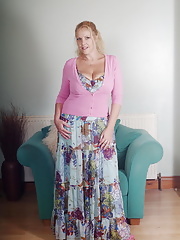 Big breasted mama playing with herself	