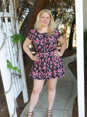 Busty Zoey Tyler gets naked outdoors