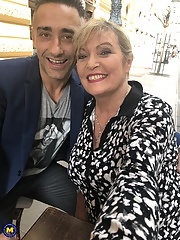 Fat granny Alisha Rydes with big tits fucks young guy and gets facialized after