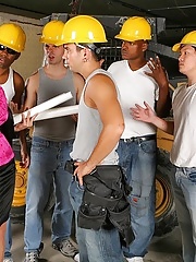 Gorgeous busty MILF gets hammered by a big dicked co-worker