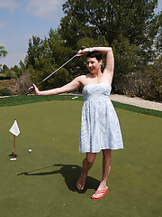 Kali Karinena Plays Naked Golf