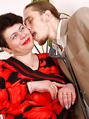 Mature fatty with big jugs giving tit fuck getting crammed by a hung lad