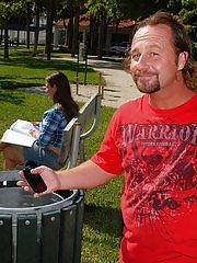 Milf hunter at the park pick up a horny mini skirt babe then bang her hot box back at the pad