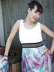 Naughty British housewife playing at the hottub