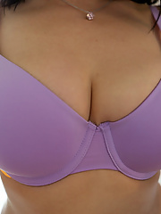 Sexy mature Chasey Devil lady with tattoo flashes her big naturals and masturbates with toy