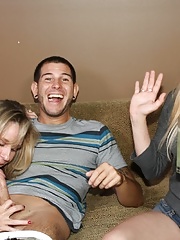 Teen babe caught her step mom sucking her bf cock