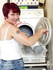 Redhead Penny Brooks Doing Her Laundry