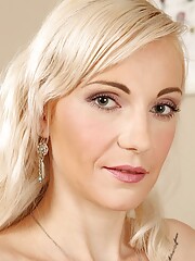 Hot Blonde Mature Antonia With Petite Body Rubbing Pussy In Her Office