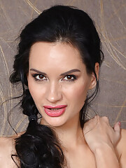 Skinny model Megan Venturi poses naked in her fishnet stockings and high heels