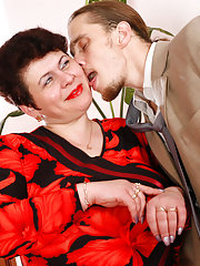 Mature fatty with big jugs giving tit fuck getting crammed by a hung lad